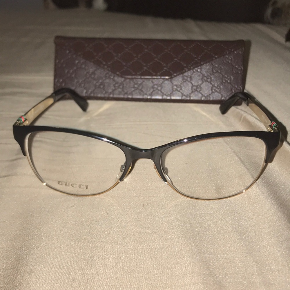 Black and Gold Gucci Eyeglasses